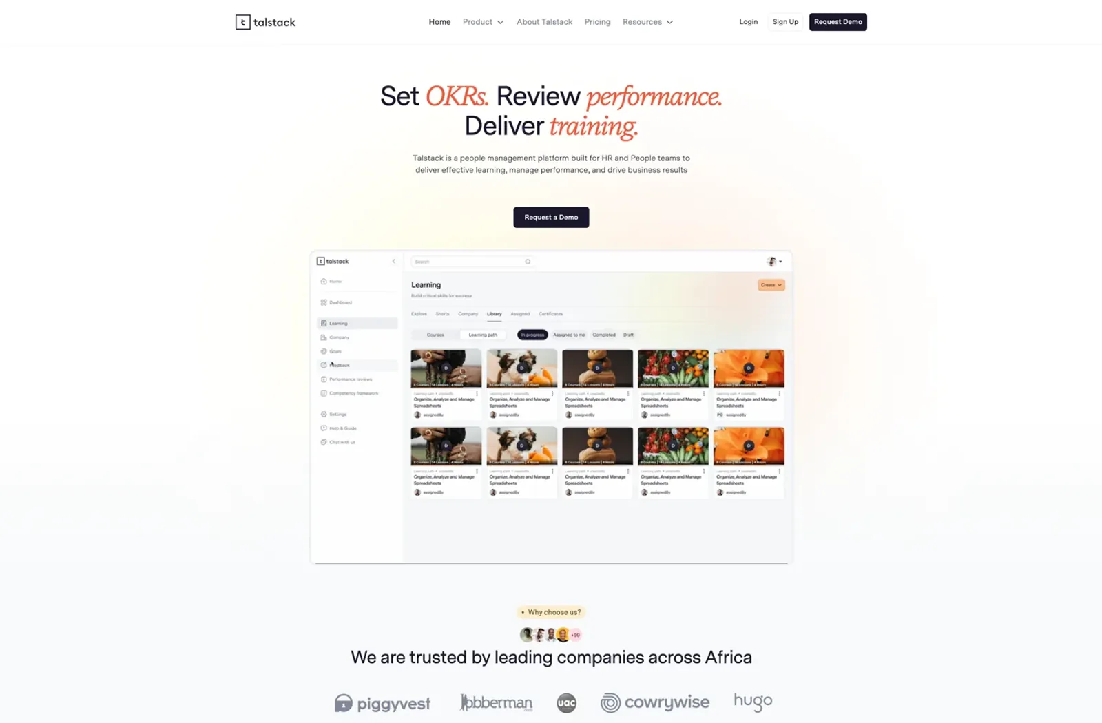 Talstack learning platform brand and web